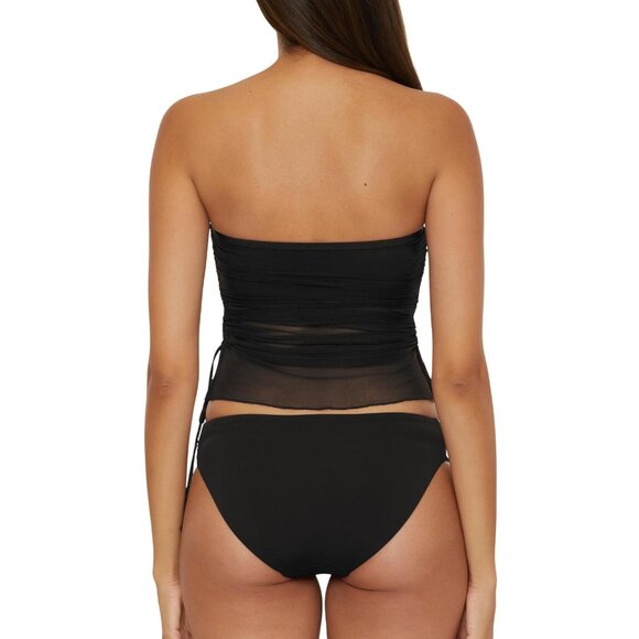 Becca Womens Standard Muse Bandeau Tankini Swim Top 733557 Black L - Picture 11 of 13